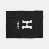 MINIMALIST WHITE ONE LETTER MONOGRAM NAME BLACK FLEECEDECKE (Vorderseite (Horizontal))