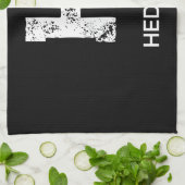MINIMALIST WHITE ONE LETTER MONOGRAM NAME BLACK  GESCHIRRTUCH (Gefaltet)