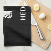 MINIMALIST WHITE ONE LETTER MONOGRAM NAME BLACK  GESCHIRRTUCH (Viertel Falte)