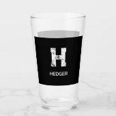 MINIMALIST WHITE ONE LETTER MONOGRAM NAME BLACK GLAS (Vorderseite)