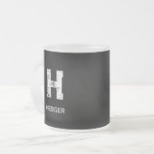 MINIMALIST WHITE ONE LETTER MONOGRAM NAME BLACK MATTGLASTASSE (Vorderseite Links)