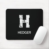 MINIMALIST WHITE ONE LETTER MONOGRAM NAME BLACK  MOUSEPAD (Mit Mouse)