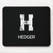 MINIMALIST WHITE ONE LETTER MONOGRAM NAME BLACK  MOUSEPAD (Vorne)