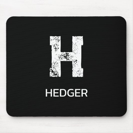 MINIMALIST WHITE ONE LETTER MONOGRAM NAME BLACK  MOUSEPAD (Vorne)