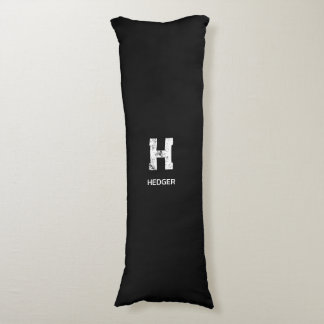 MINIMALIST WHITE ONE LETTER MONOGRAM NAME BLACK SEITENSCHLÄFERKISSEN