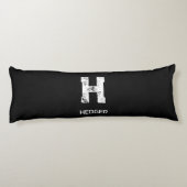 MINIMALIST WHITE ONE LETTER MONOGRAM NAME BLACK SEITENSCHLÄFERKISSEN (Rückseite)