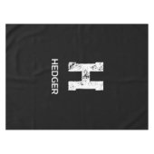 MINIMALIST WHITE ONE LETTER MONOGRAM NAME BLACK TISCHDECKE (Vorderseite (Horizontal))