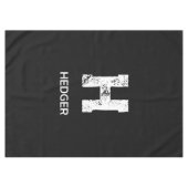 MINIMALIST WHITE ONE LETTER MONOGRAM NAME BLACK  TISCHDECKE (Vorderseite (Horizontal))