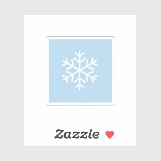 Minimalist White Snowflake on Pastel Blue Winter Aufkleber (Blatt)