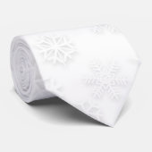 Minimalist White Snowflake Pattern Krawatte (Gerollt)