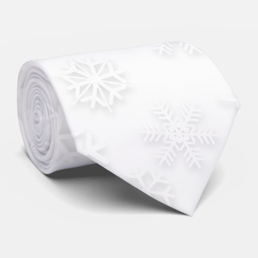 Minimalist White Snowflake Pattern Krawatte (Gerollt)