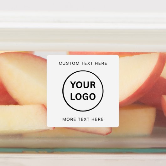 Minimalist White Square Custom Business Logo Etiketten (Befestigt)