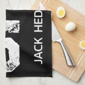 MINIMALIST WHITE THREE LETTER MONOGRAM NAME BLACK  GESCHIRRTUCH (Viertel Falte)
