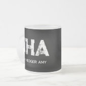 MINIMALIST WHITE THREE LETTER MONOGRAM NAME BLACK MATTGLASTASSE (Vorderseite Links)