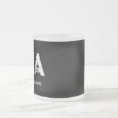 MINIMALIST WHITE THREE LETTER MONOGRAM NAME BLACK MATTGLASTASSE (Mittel)