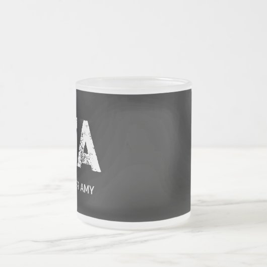 MINIMALIST WHITE THREE LETTER MONOGRAM NAME BLACK MATTGLASTASSE (Mittel)