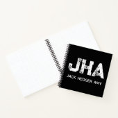 MINIMALIST WHITE THREE LETTER MONOGRAM NAME BLACK NOTIZBLOCK (Innenseite)