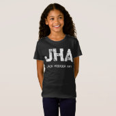 MINIMALIST WHITE THREE LETTER MONOGRAM NAME BLACK T-Shirt (Vorne ganz)