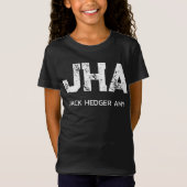 MINIMALIST WHITE THREE LETTER MONOGRAM NAME BLACK T-Shirt (Vorderseite)