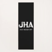 MINIMALIST WHITE THREE LETTER MONOGRAM NAME BLACK YOGAMATTE (Rückseite)