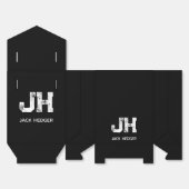 MINIMALIST WHITE TWO LETTER MONOGRAM NAME BLACK  GESCHENKSCHACHTEL (Ungefaltet)