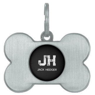 MINIMALIST WHITE TWO LETTER MONOGRAM NAME BLACK  TIERMARKE