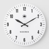 Minimalist White Wall Clock Große Wanduhr (Vorderseite)