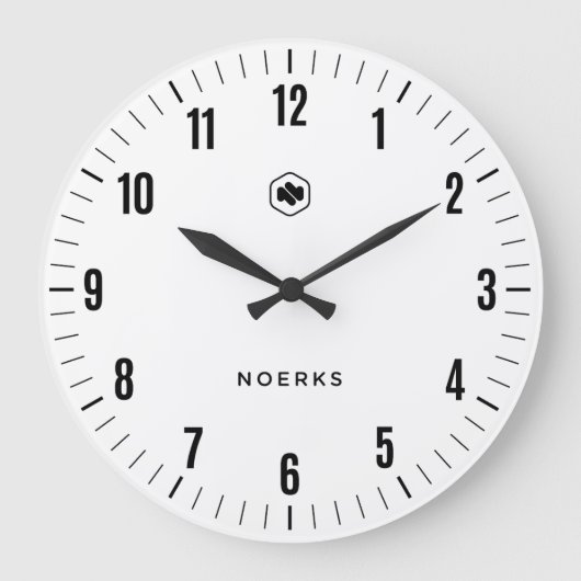 Minimalist White Wall Clock Große Wanduhr (Vorderseite)