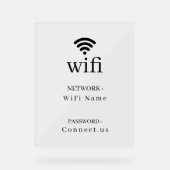 Minimalist Wi-Fi Network Password Display Sign Acrylschild (Vorderseite)