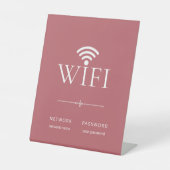 Minimalist Wifi Network Password Sign Dusty Pink Sockelschild (Vorderseite)