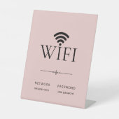 Minimalist Wifi Network Password Sign Light Pink Sockelschild (Vorderseite)