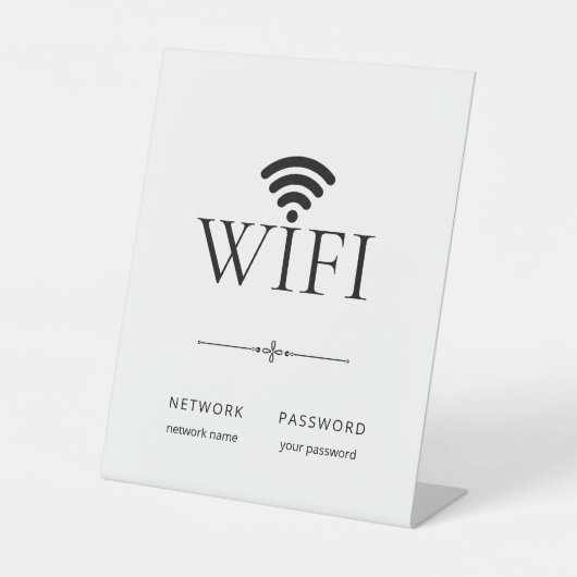 Minimalist Wifi Network Password Sign  Sockelschild (Vorderseite)