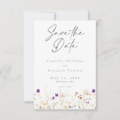 Minimalist Wildflower Botanical Wedding Photo Save The Date (Vorderseite)