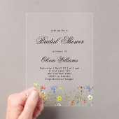 Minimalist Wildflower Bridal Shower Acryleinladungen (Insitu (Handheld))