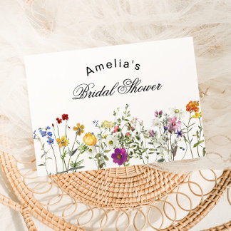 Minimalist Wildflower Bridal Shower Dankeskarte