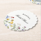 Minimalist Wildflower Bridal Shower Untersetzer (angewinkelt)