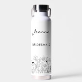 Minimalist Wildflower Cute Bridesmaid Trinkflasche (Vorne)