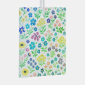 Minimalist Wildflower Seamless Pattern on White  Ornament Aus Glas (Vorderseite Rechts)