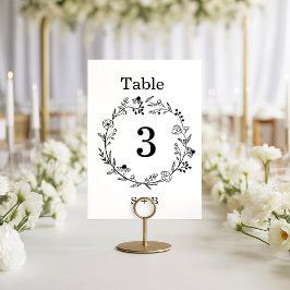 minimalist Wildflower Wreath Folk Rustic Wedding  Einladung