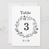 minimalist Wildflower Wreath Folk Rustic Wedding Einladung (Vorderseite)