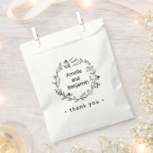 minimalist Wildflower Wreath Folk Rustic Wedding Geschenktütchen (Ausgeschnitten)