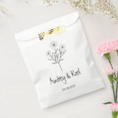 Minimalist Wildflowers Wedding Monogram Design Geschenktütchen (Versiegelt)