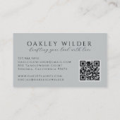 Minimalist Wimperntechnikerin Grauer QR-Code Visitenkarte (Rückseite)