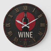Minimalist Wine Große Wanduhr (Vorderseite)