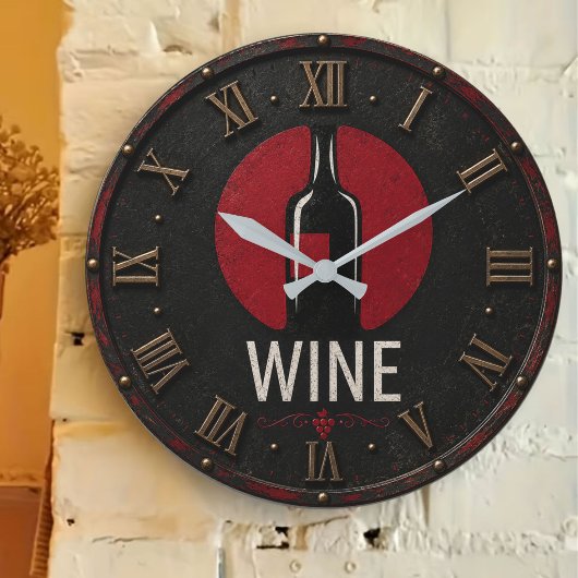 Minimalist Wine Große Wanduhr