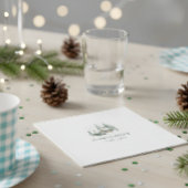 Minimalist Winter "It Takes a Village" baby shower Serviette