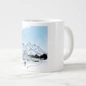 Minimalist Winter Mountain Adventure Jumbo Mug Jumbo-Tasse (Vorderseite Rechts)