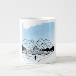 Minimalist Winter Mountain Adventure Jumbo Mug Jumbo-Tasse