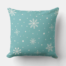 Minimalist Winter Pillow in Turquoise Kissen