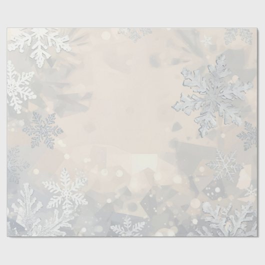 Minimalist Winter Snowflakes Design | Cozy Modern Geschenkpapier (Flach)